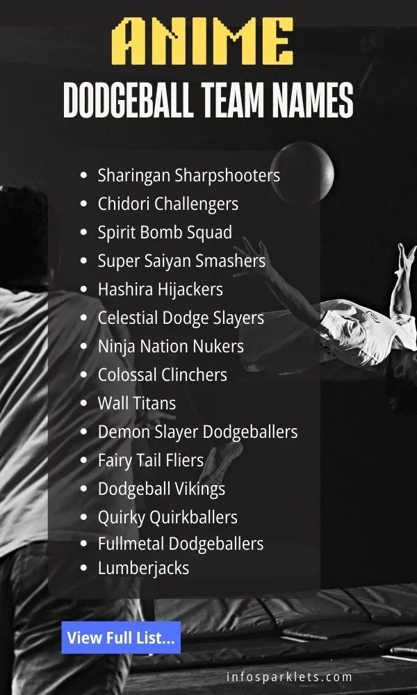 Anime Dodgeball Team Names