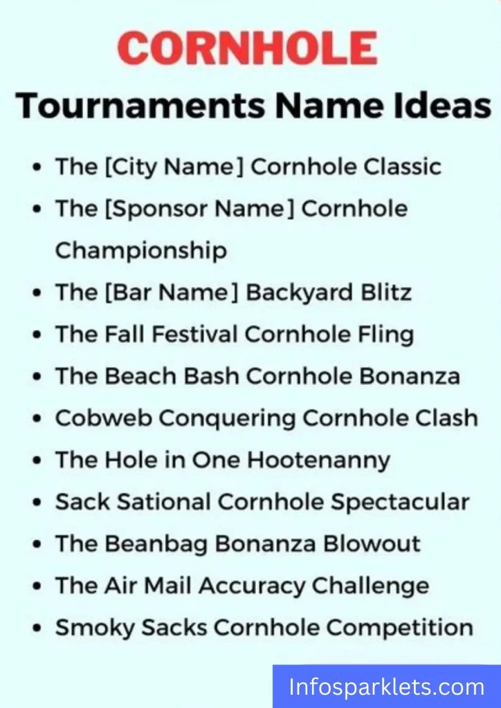 Cornhole Tournament Name Ideas