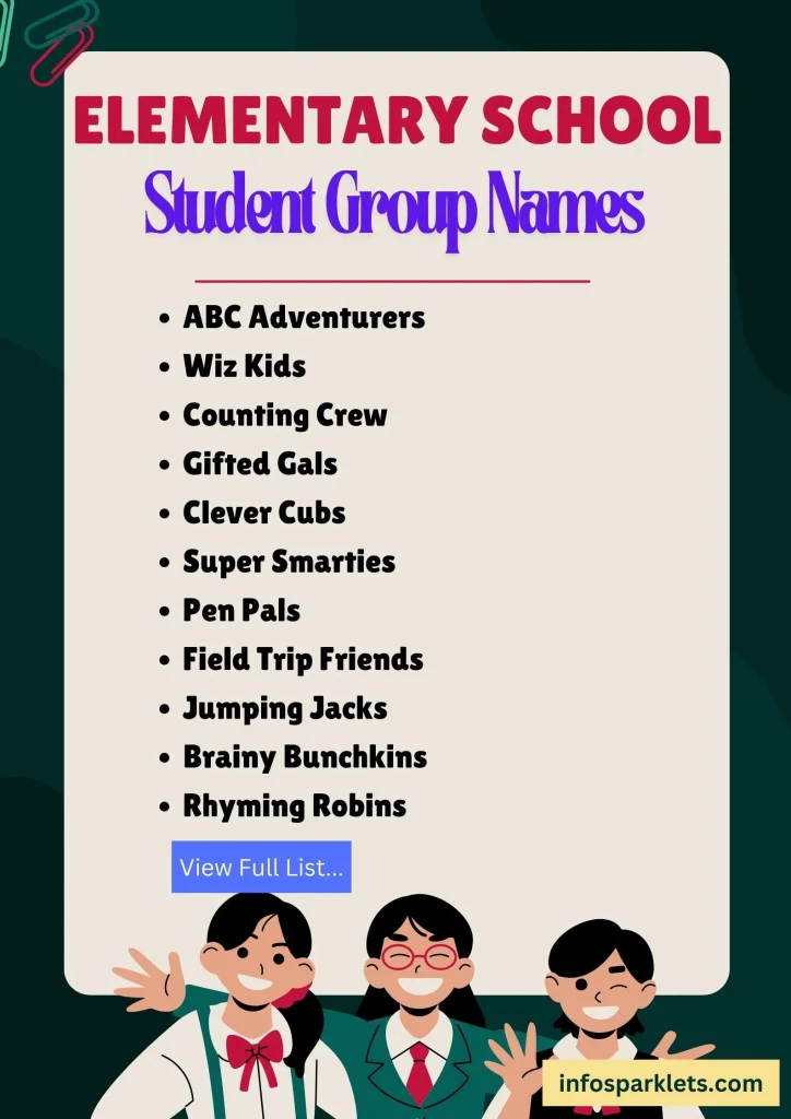 Elementary School Student Group Names
