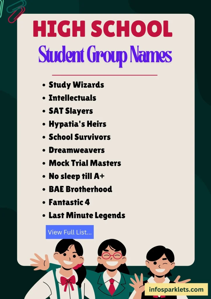 High School Student Group Names