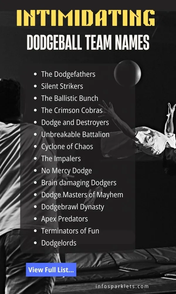 Intimidating Dodgeball Team Names
