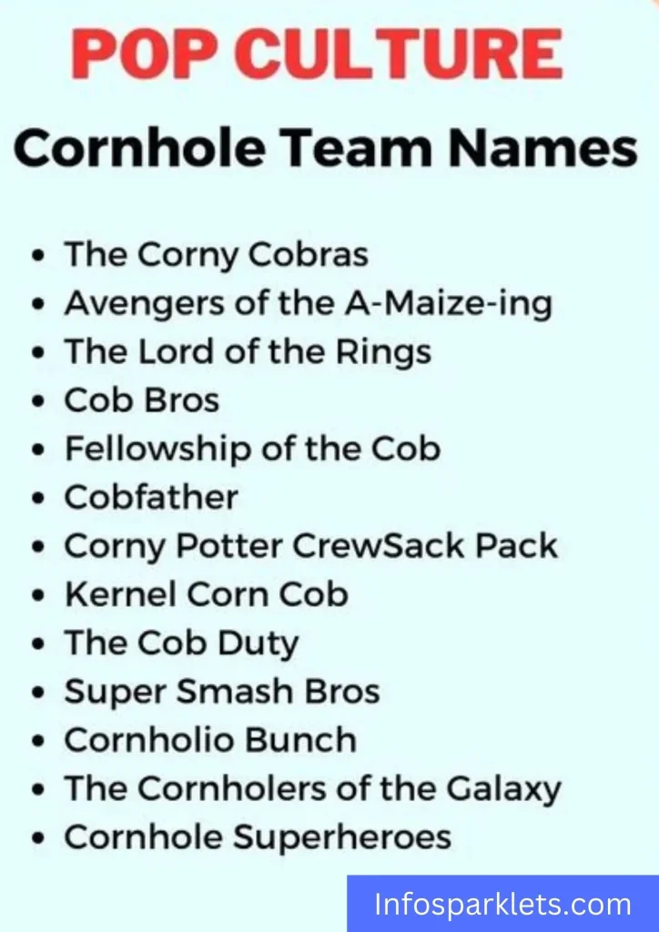 Pop Culture Inspired Cornhole Team Names