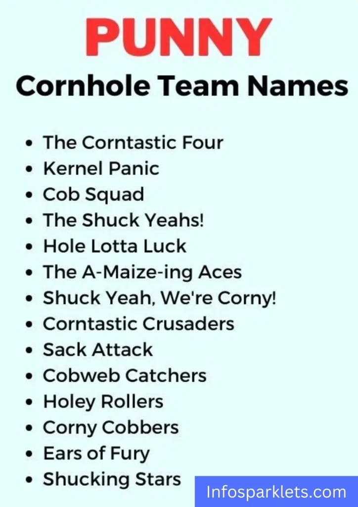 Punny Cornhole Team Names