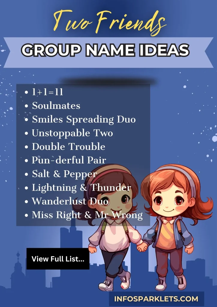 Two Friends Group Name Ideas