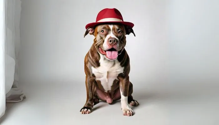 Pitbull with hat