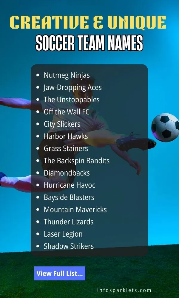 Creative & Unique Soccer Team Names
