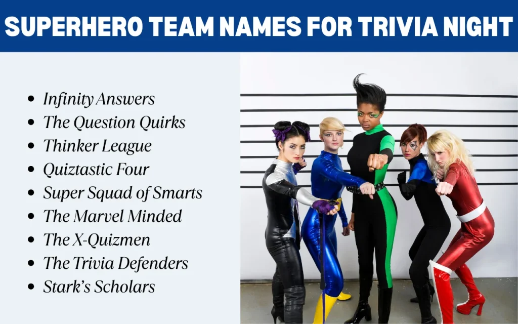 Superhero Team Names for Trivia Night
