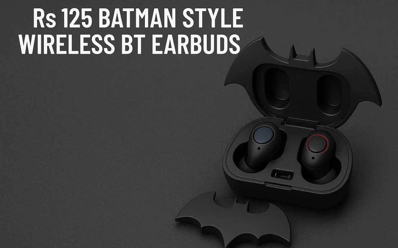 Rs 125 Only on TheSpark Shop Batman Style Wireless BT Earbuds